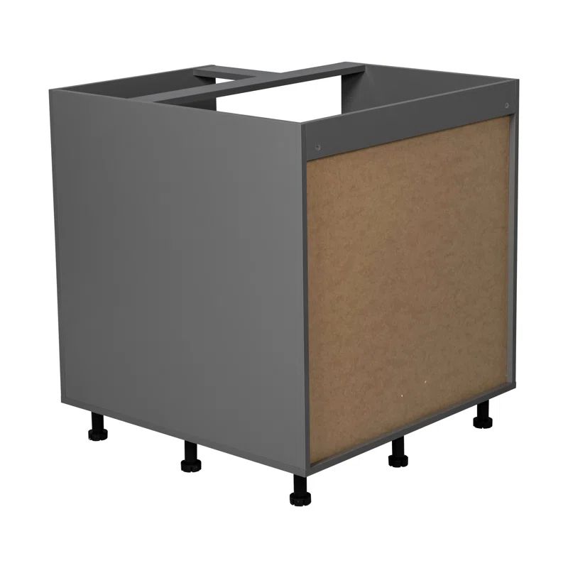 36" Gray Particleboard Base Cabinet with Adjustable Shelves