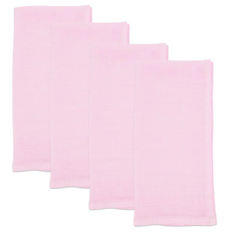 Caliban Pink Linen Square Napkin Set of 4