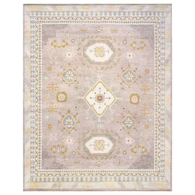 Hand-Knotted Camel Wool Rectangular Area Rug 12' x 15'