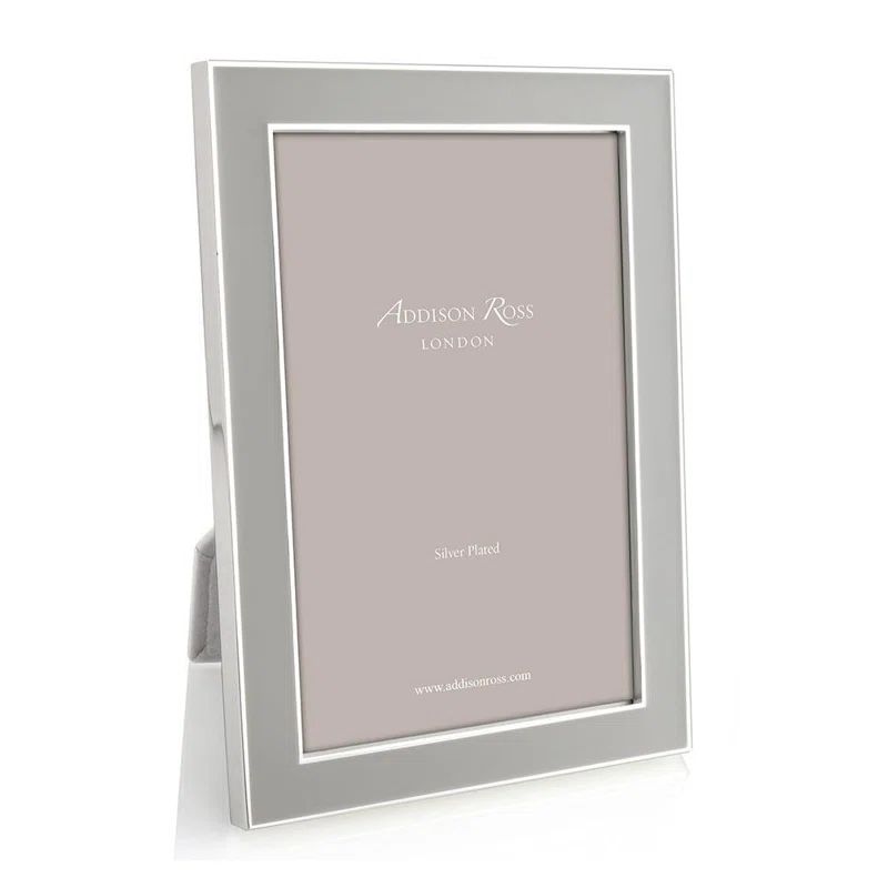 Chiffon Silver 5x7 Enamel Picture Frame with Velvet Backing