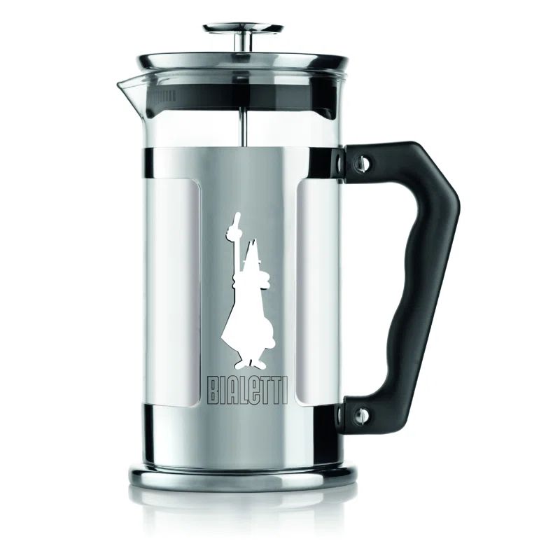 Preziosa Stainless Steel and Glass French Press Coffee Maker