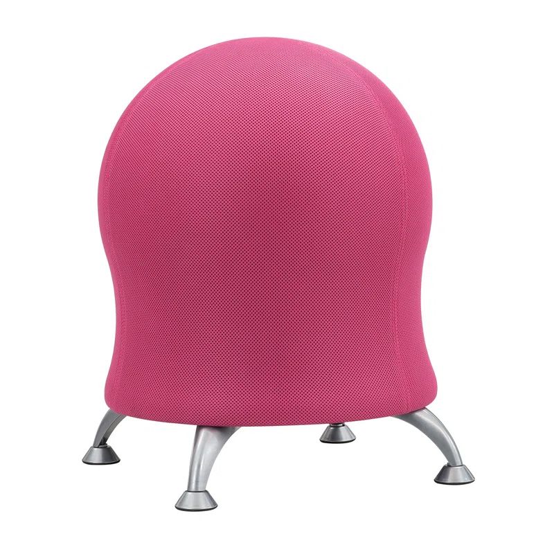 Pink Mesh Fabric Ball Chair with Metal Legs