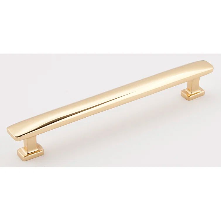 Polished Brass 6" Modern Bar Pull with Mounting Hardware