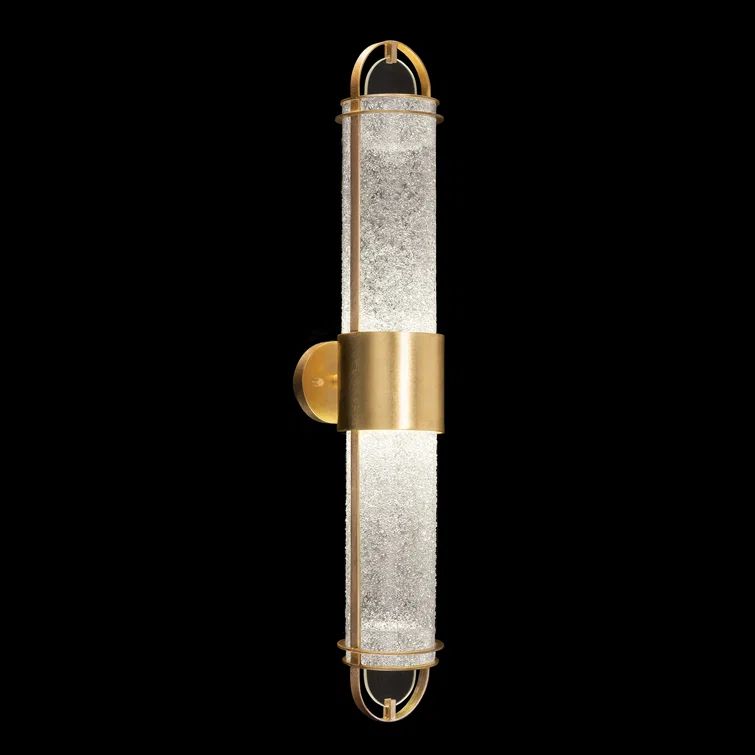 Elegant Gold Studio Glass 2-Light LED Sconce with Dimmable Feature