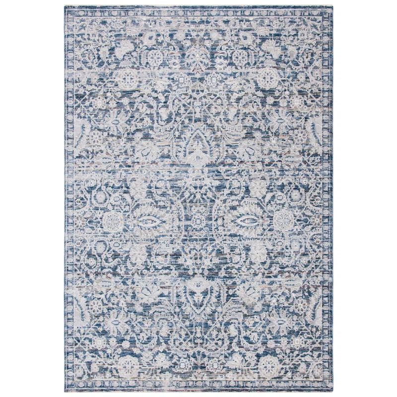 Hand-Knotted Serenity Light Blue Synthetic Area Rug - 9'9" x 13'