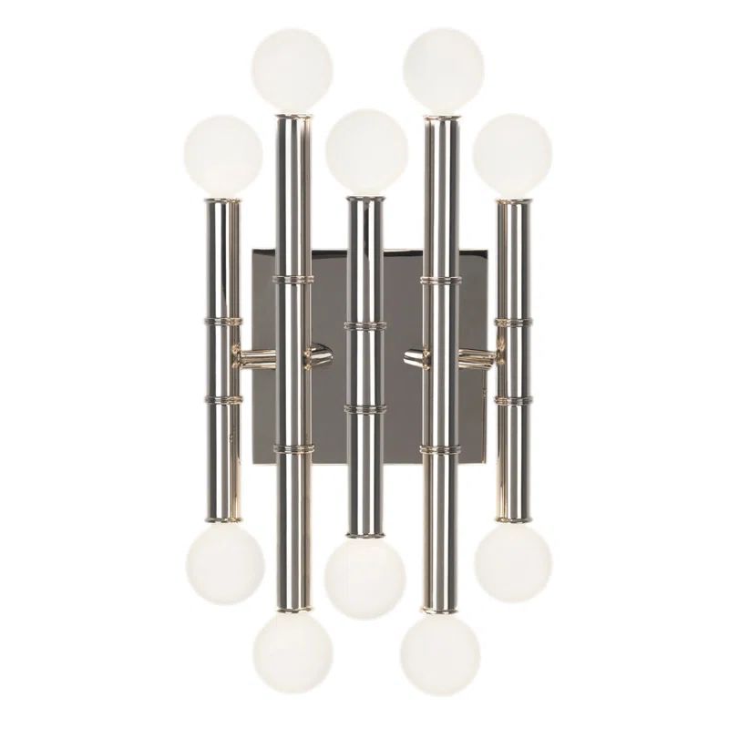 Bamboo-Inspired Deep Patina Bronze 12" Plug-In Wall Sconce