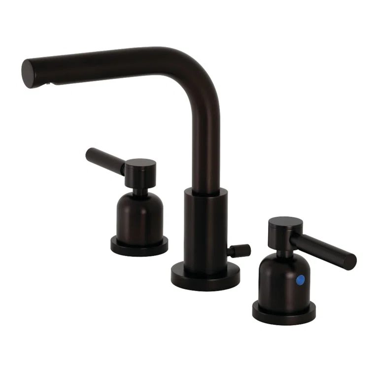 Kaiser 8-Inch Brushed Brass Widespread Bathroom Faucet with Modern Flair