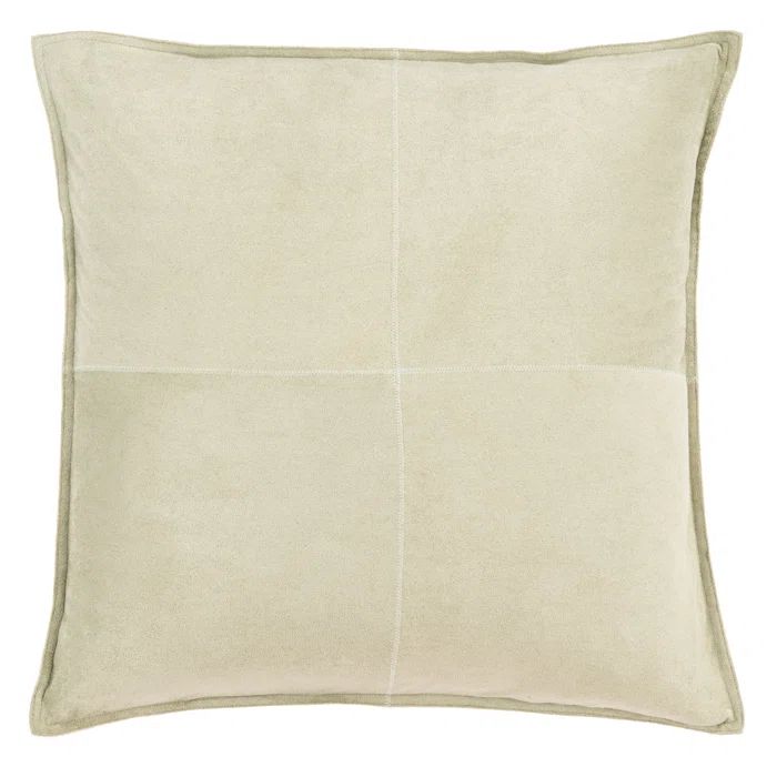 Karya Green Faux Suede 18" Square Throw Pillow