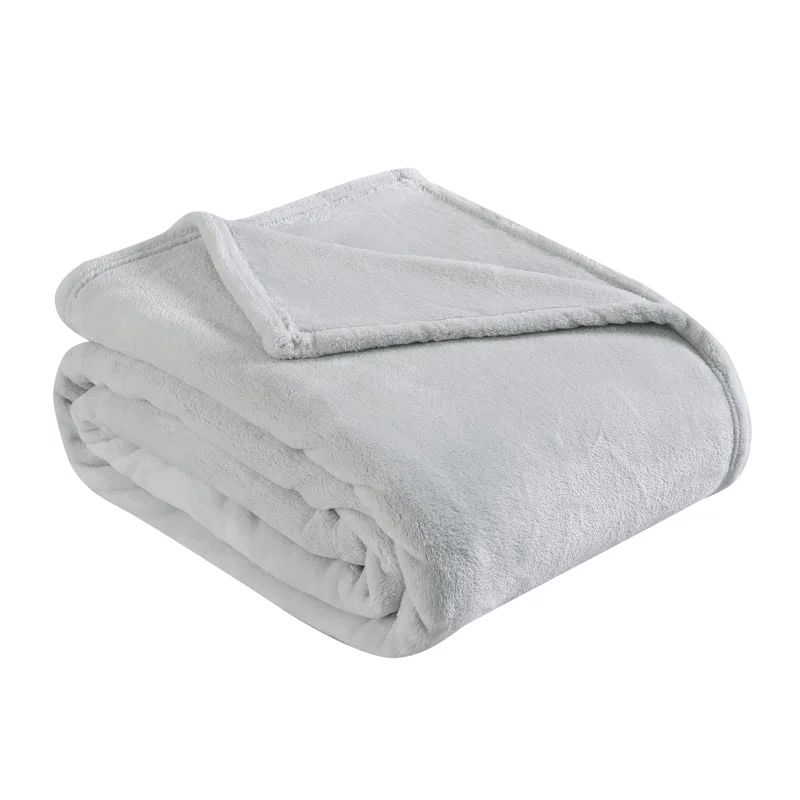 King Size Light Gray Fleece Plush Blanket