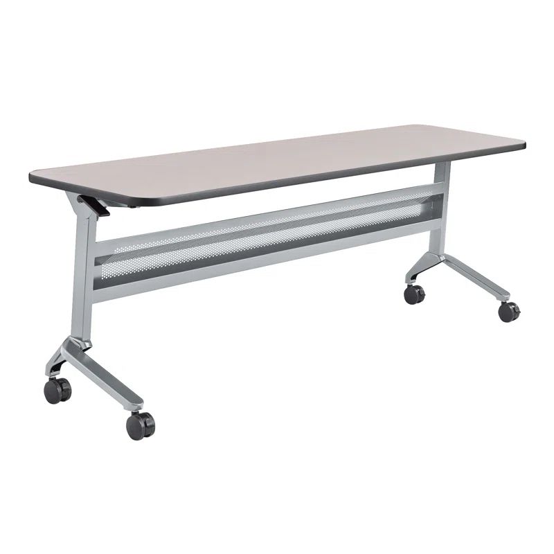 Folkstone Gray 18 x 72 Rectangular Training Table with Black Base