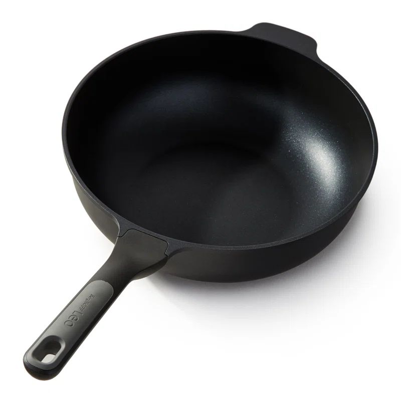 Gray Ceramic Nonstick 12" Wok Pan with Heat-Resistant Handle