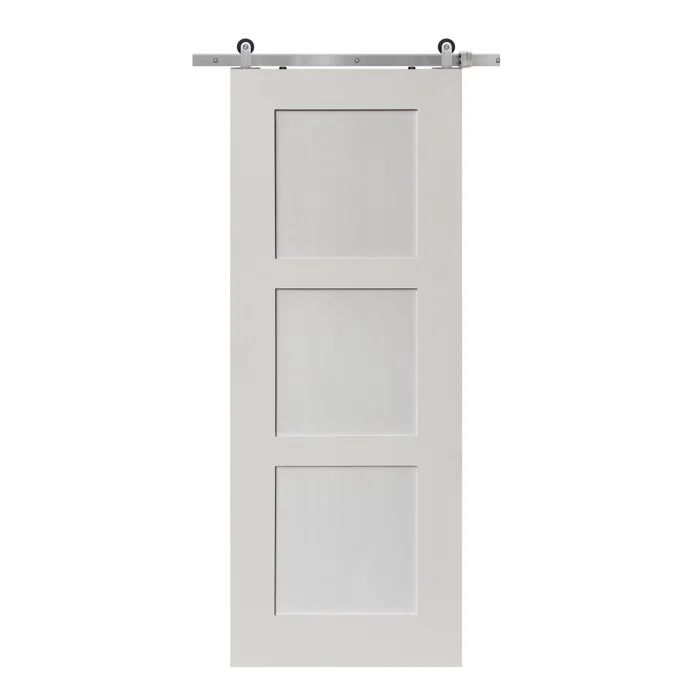 Matte White 36" x 80" MDF Shaker Barn Door