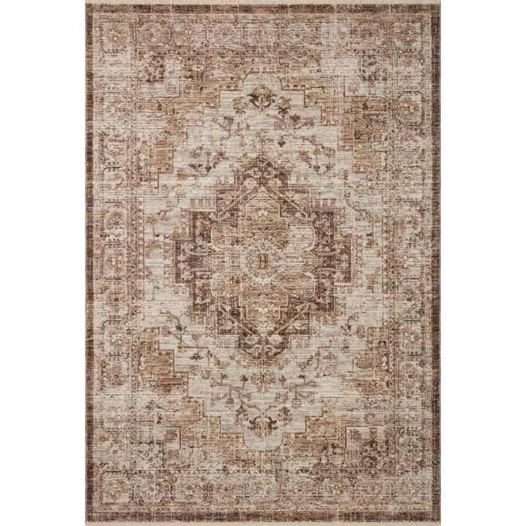 Sorrento Mocha Multi Oriental Wool Area Rug 6'-7" x 9'-10"