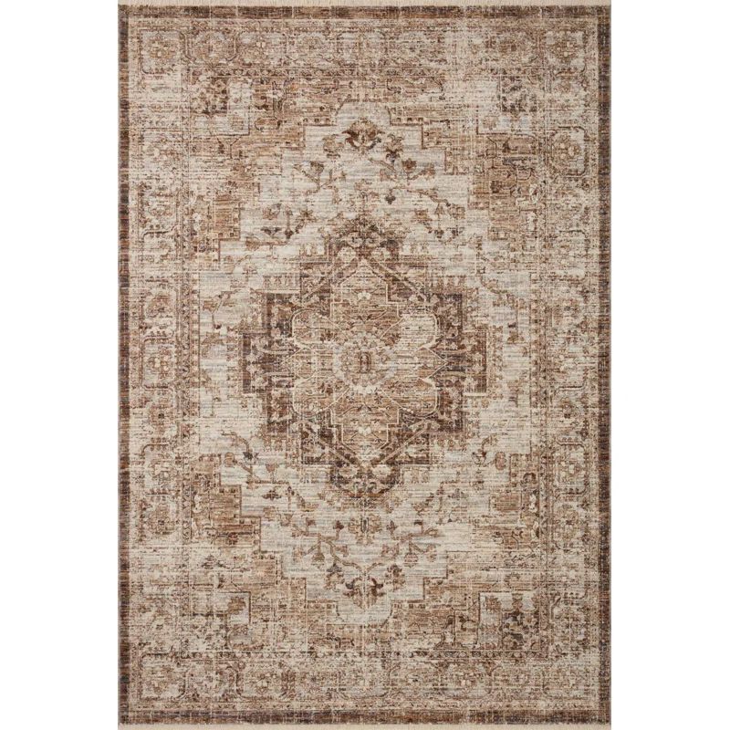 Vintage Ivory Fringed Edge Wool-Blend Area Rug - 3'11" x 5'7"