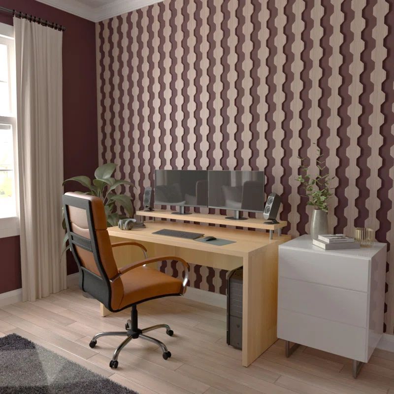 Walnut Adjustable Decorative Wood Slat Wall Panel Kit, 47" Height
