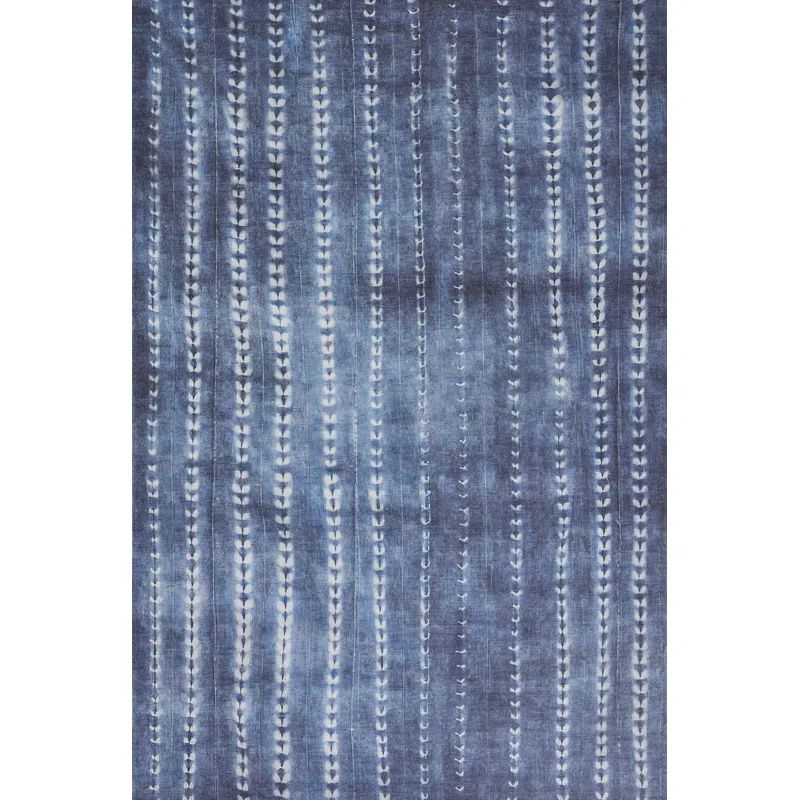 Denim Blue Flat Woven Rectangular Synthetic Area Rug