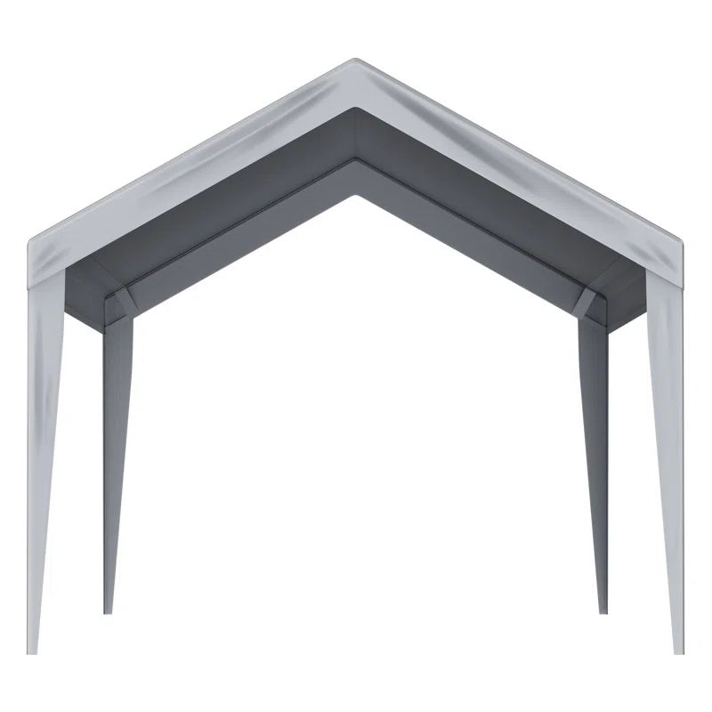 Gray 10' x 20' Waterproof Carport Canopy Cover with Aluminum Frame