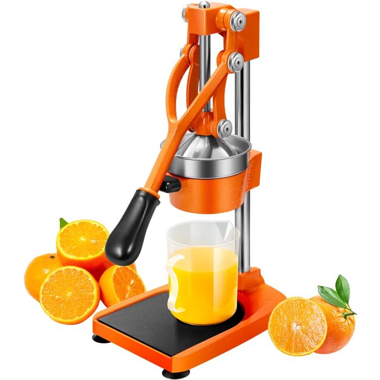Black Stainless Steel Manual Citrus Juicer with Ergonomic Handle