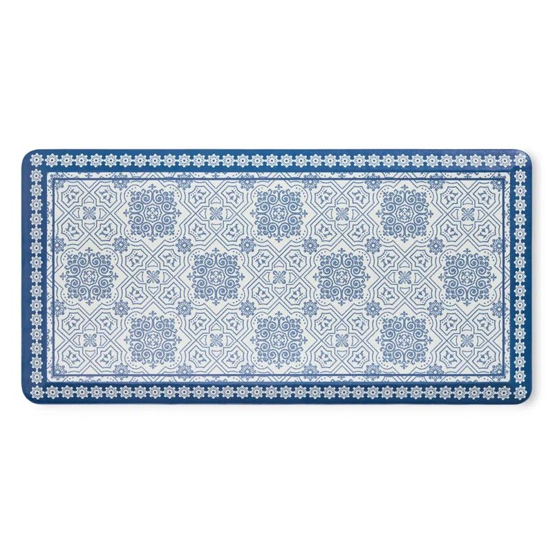 Navy Blue Memory Foam Anti-Fatigue Kitchen Mat