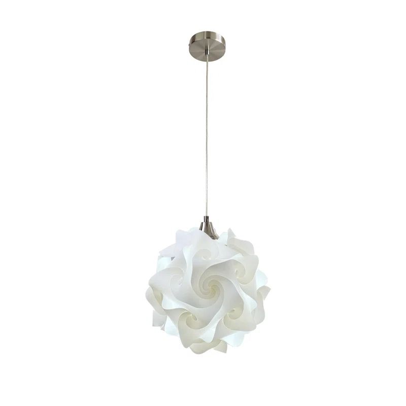 Eduardo Inspired 13'' Satin Nickel Globe Pendant with Dimmable LED