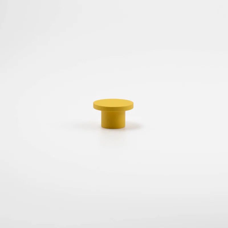 Sunflower Yellow Matte Round Modern Cabinet Knob