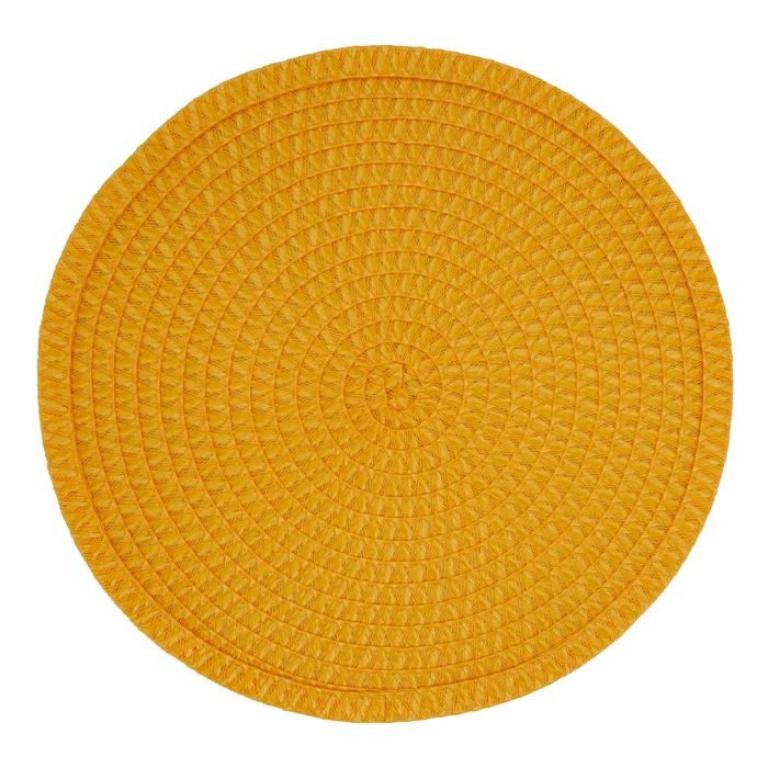 Yellow Woven Round Fall Thanksgiving Placemats Set of 4