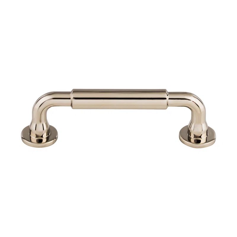 Polished Nickel Modern Bar Handle with Mounting Hardware