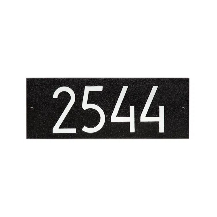 Black and White Mid-Century Modern Metal Address Plaque