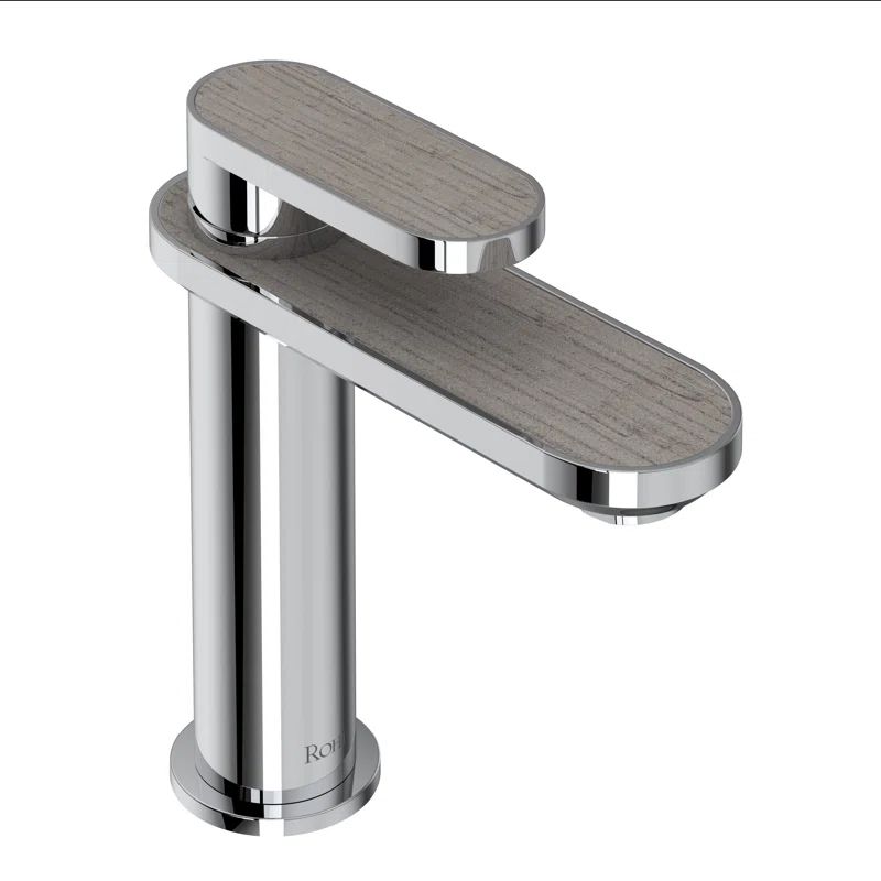 Sleek Modern 6 7/8" Black Chrome Single Hole Bathroom Faucet