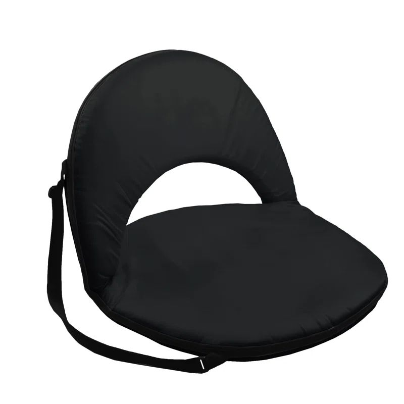 Black Portable Reclining Stadium Seat with Back Support