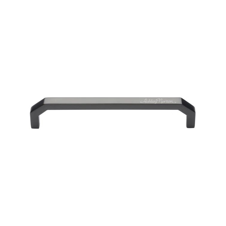 Angular 8" Black Brass Bar Pull with Mounting Hardware
