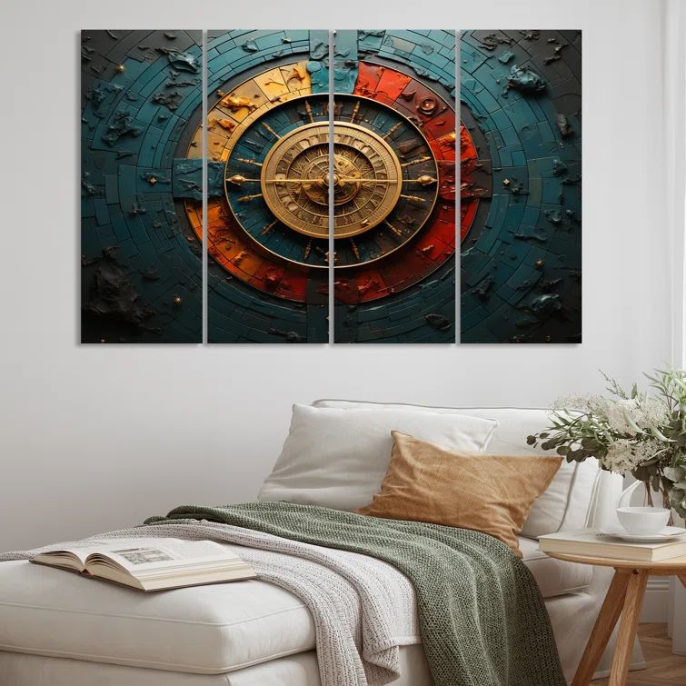 Astrology Zodiac Wheel Multicolor Aluminum Metal Wall Art Set