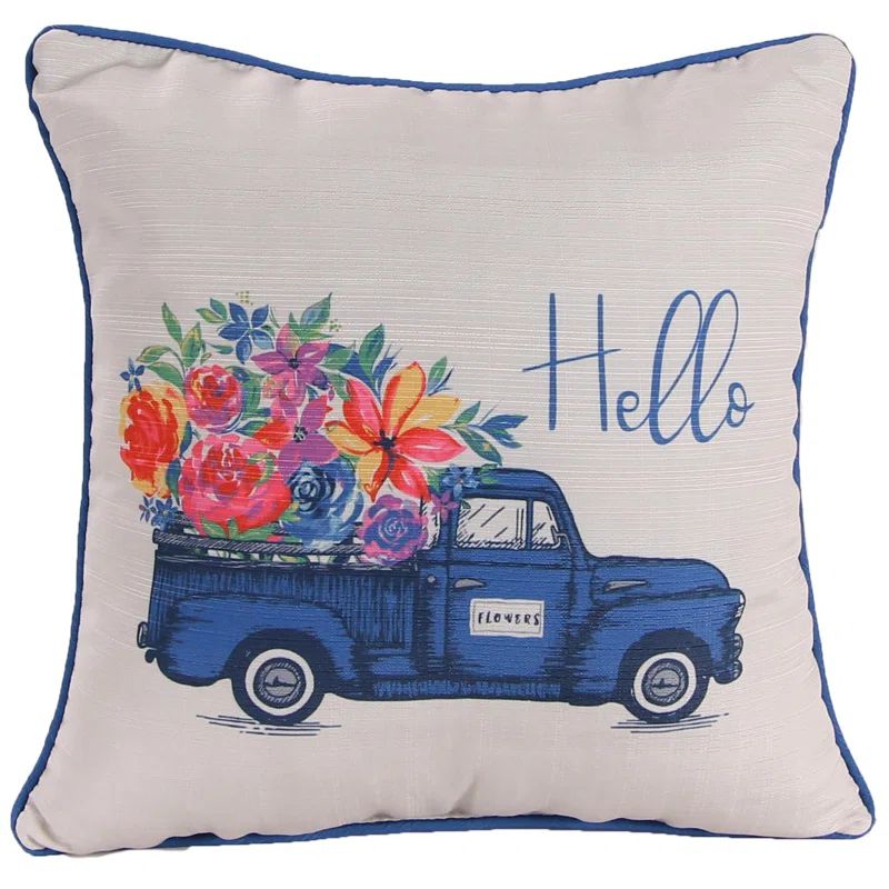 18" White Polyester Square Throw Pillow