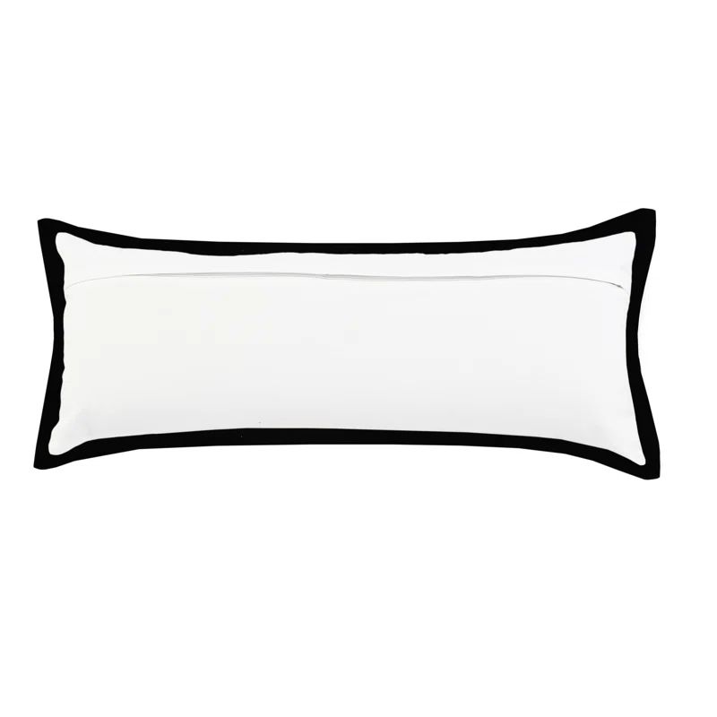 Ox Bay Modern Organic Cotton Black & White Throw Pillow Cover, 14"x36"