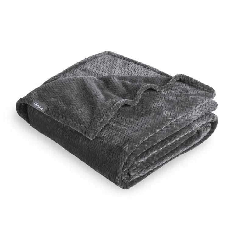 Chevron Gray Full Microplush Fleece Blanket