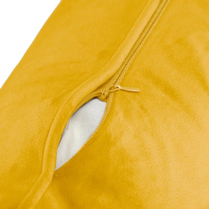 Ochre Gold Velvet Reversible Square Throw Pillow Set