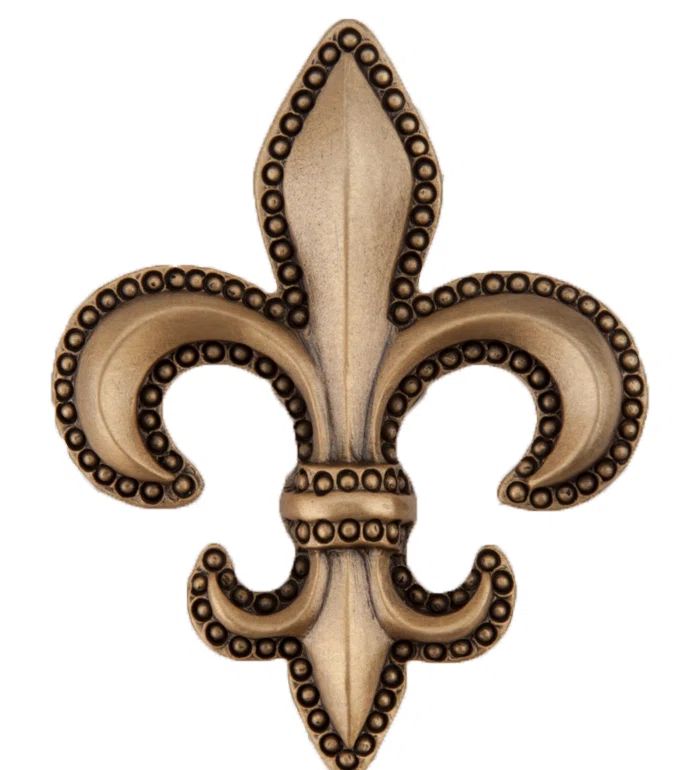Museum Gold Fleur-De-Lis Eclectic Cabinet Knob