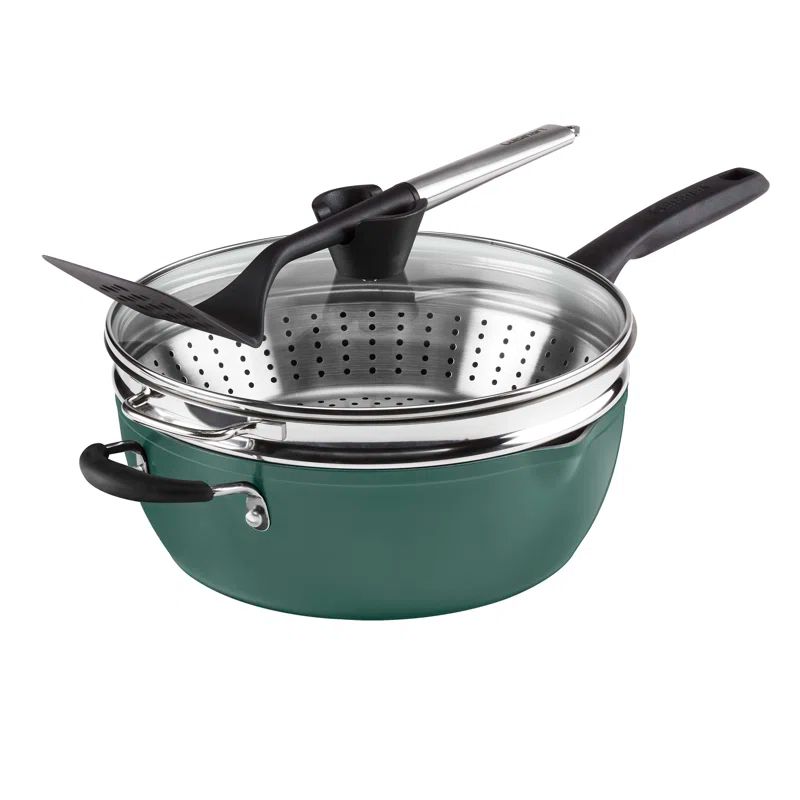 Cuisinart Sensible Sage Green Nonstick 4.5 Qt. Multi-Purpose Cookware Set