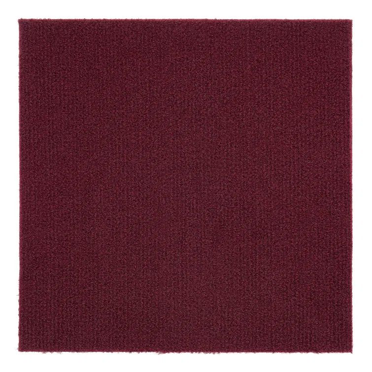 Burgundy Polyester Peel and Stick 12x12 Carpet Tiles