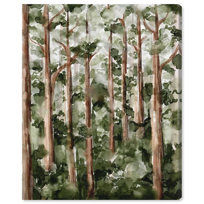 Art Remedy Wildy Forest Framed Landscape Watercolor Style 56937