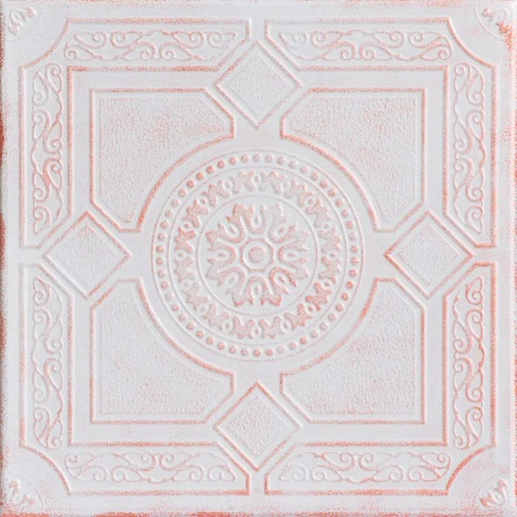 White Washed Copper Faux Tin Glue-Up Ceiling Tile