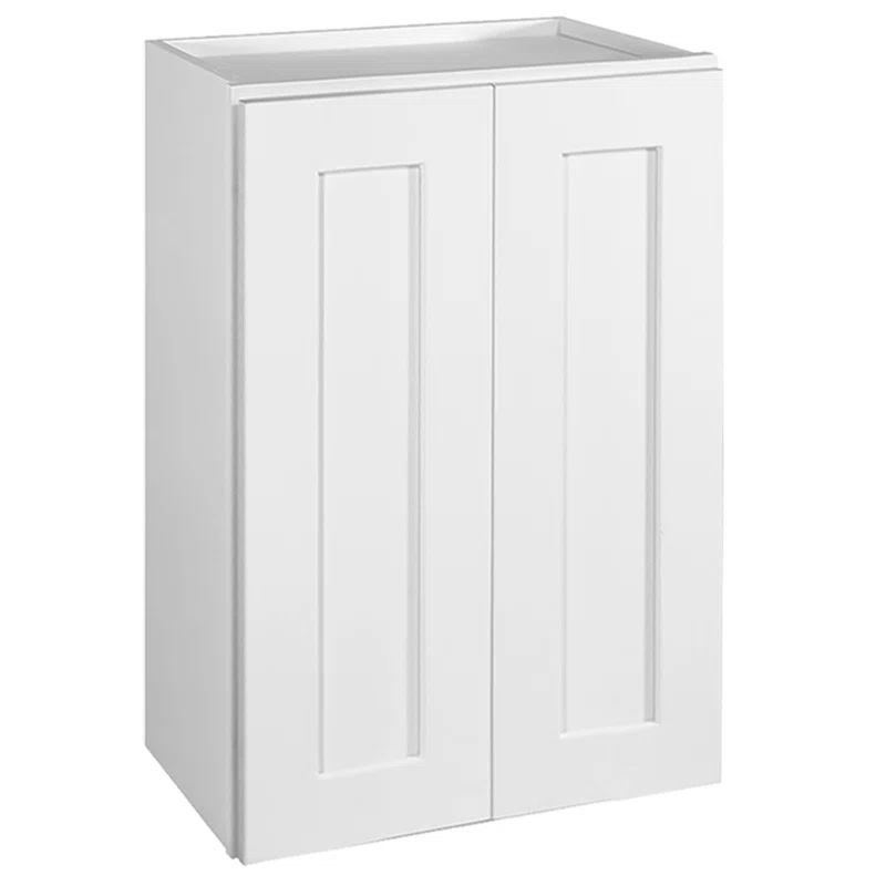 Brookings White Painted Maple Shaker Style Wall Cabinet 24x36