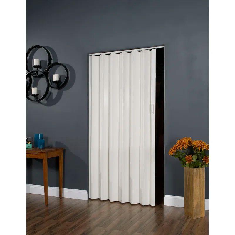 Modern Oakmont 48"x80" Vinyl Accordion Closet Door, White