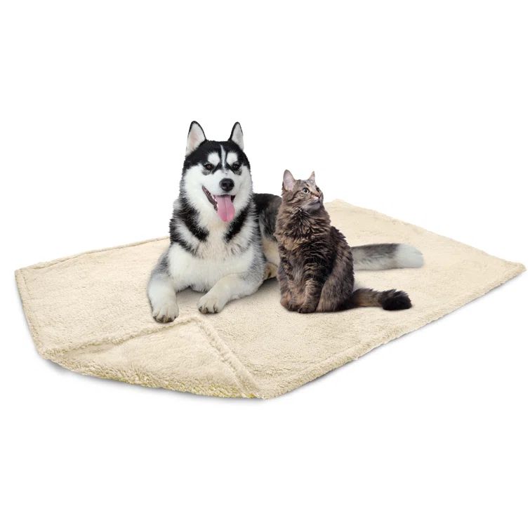 Large Beige Waterproof Sherpa Pet Blanket