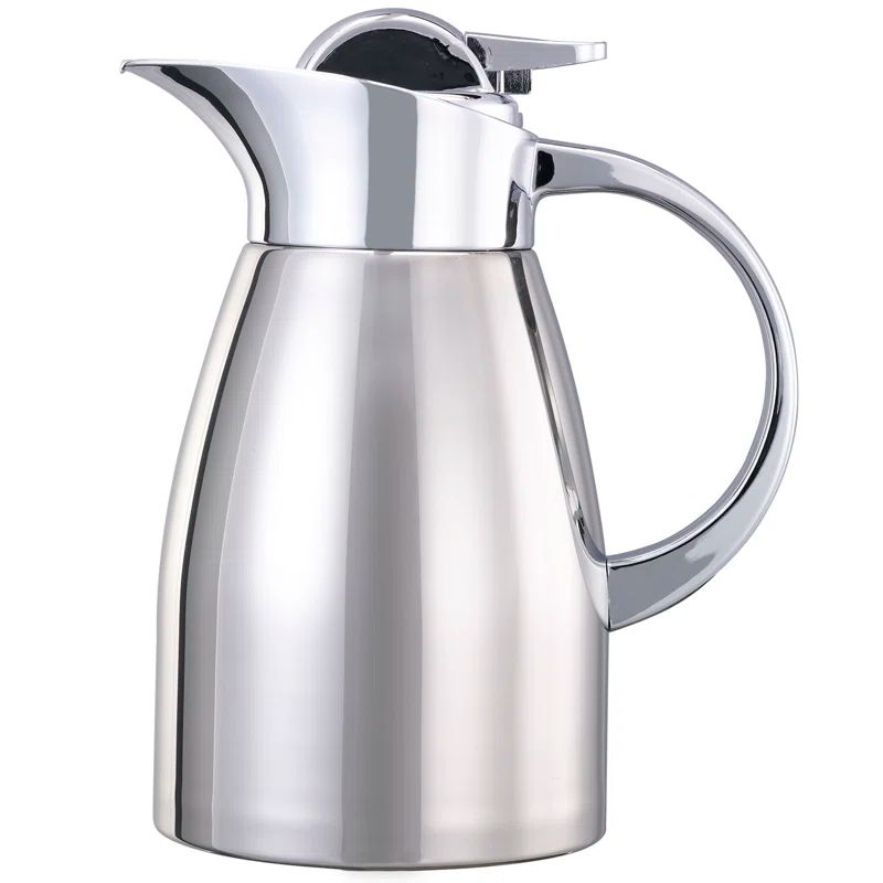 Elite Stainless Steel Insulated Carafe with Chrome Lid, 1 Liter