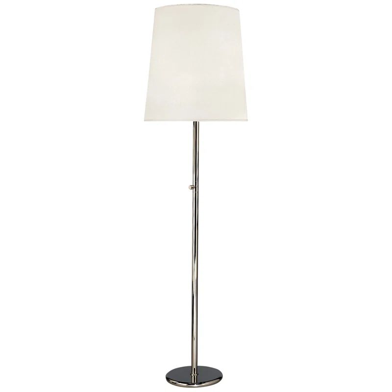 Tall Adjustable Polished Nickel Floor Lamp with Fondine Shade