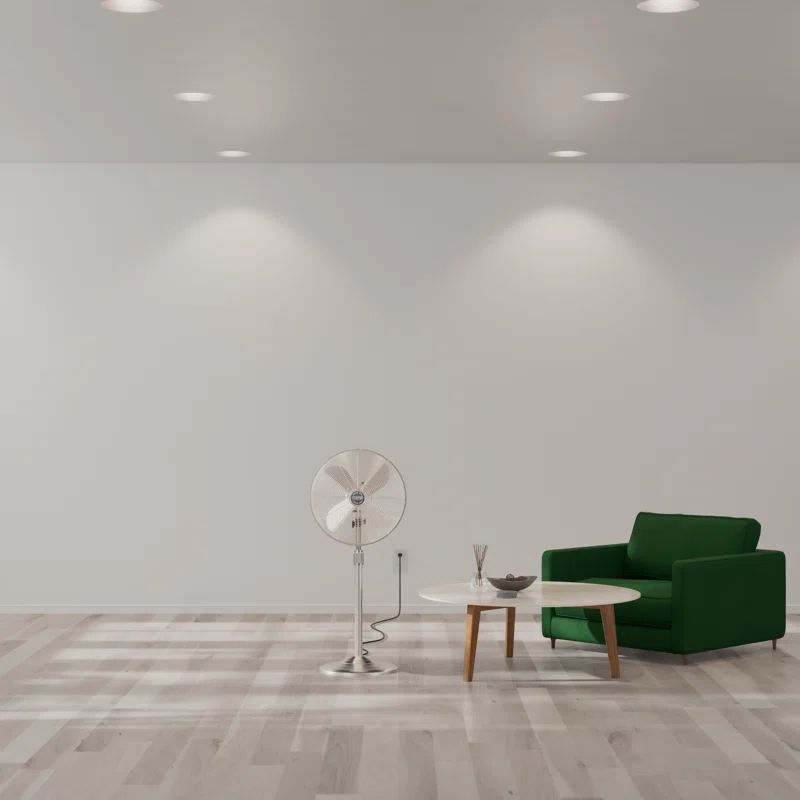 Hunter 48" Brushed Nickel Metal Oscillating Pedestal Fan