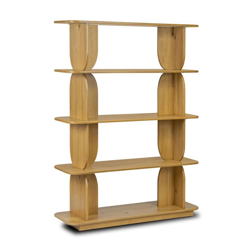 Padua 62" Light Brown Oak Wood Bookshelf