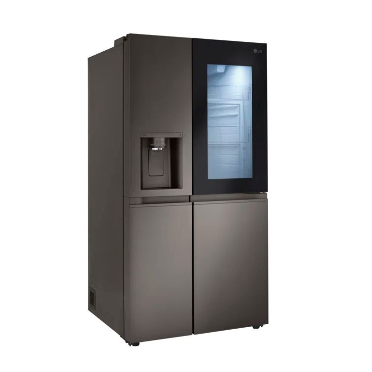 Black Stainless Steel 27 cu. ft. Smart Side-by-Side Refrigerator with InstaView and Craft Ice