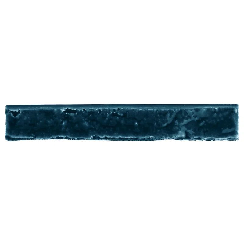 Virtuo Glossy Blue Ceramic Bullnose Tile Trim 1.45" x 9.21"